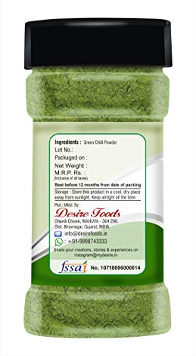Image of Desire Green Chilli Powder 200 Gram (Hari Mirchi Powder)
