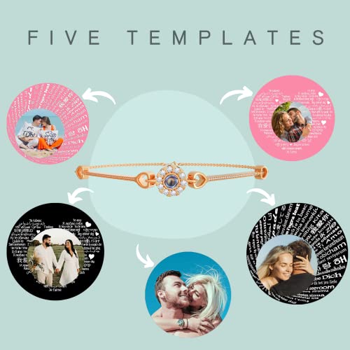 Emiristic Personalized Photo Bracelet With Picture Inside - Customized Picture Double Heart Bracelet For Women Girls - Sentimental Gifts For Memorial Day, Mother's Day. Valentine's Day. Anniversary #TOP3