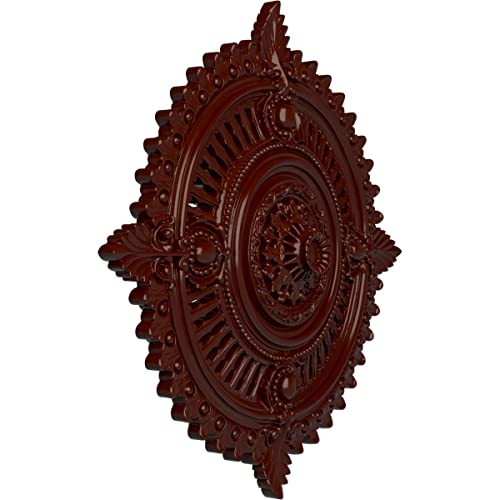Image of Ekena Millwork Haylynn Ceiling Medallion, Brushed Mahogany
