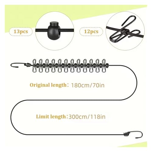 Corde à linge rétractable pour le camping et le séchage extérieur - 5