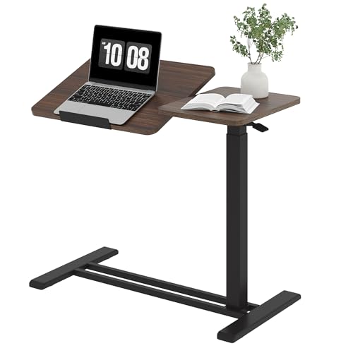 SANODESK 32''Overbed Table Gas Spring Lifting with Wheels&Tilting Desktop