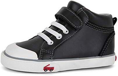 See Kai Run Girls Peyton Sneaker, Black Leather, 3 Little Kid