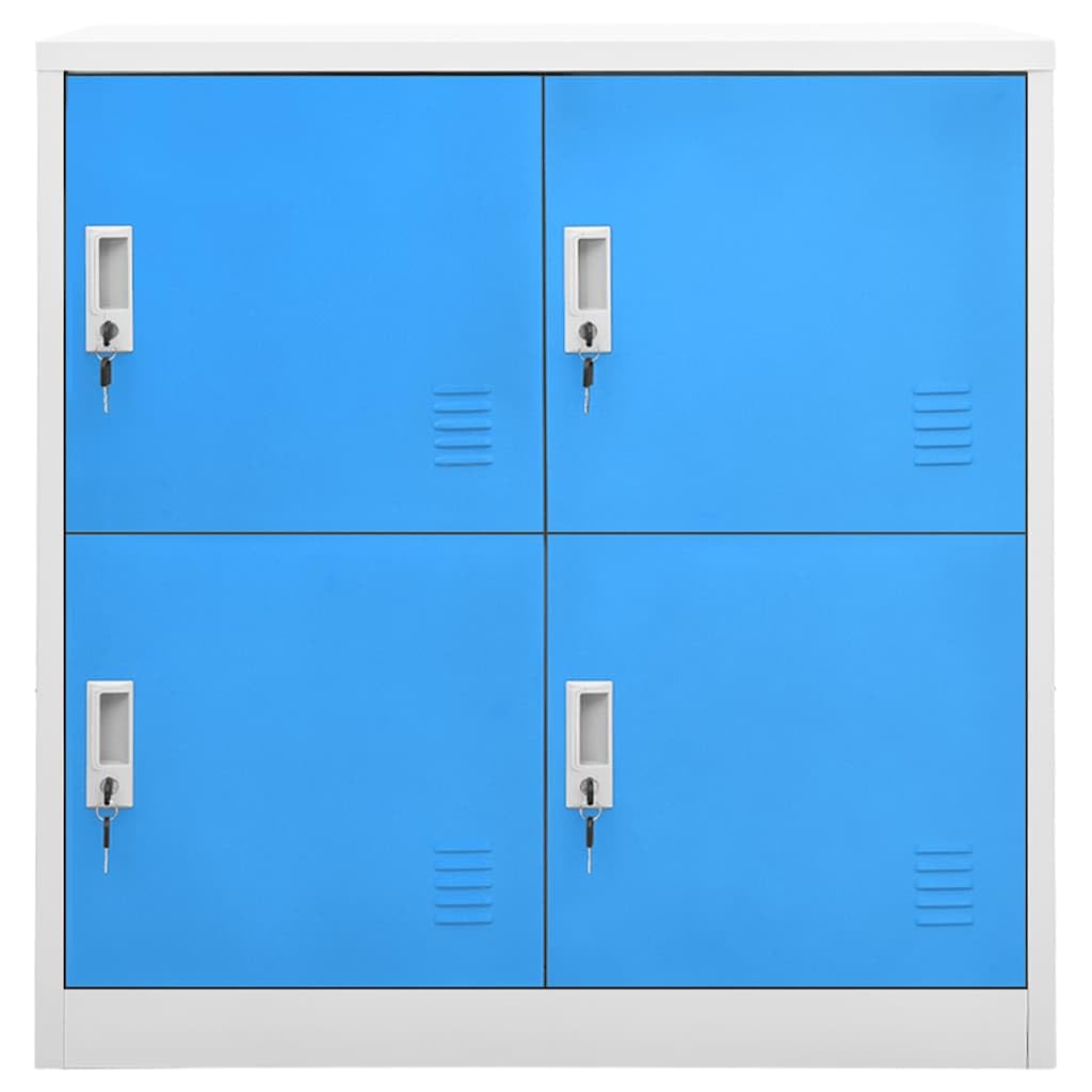 SYDE Armarios Taquilla 2 uds Acero Gris Claro y Azul 90x45x92,5 cm | Con Cerradura, Almacenaje Amplio, Diseño Moderno, Ideal para Escuelas y Oficinas
