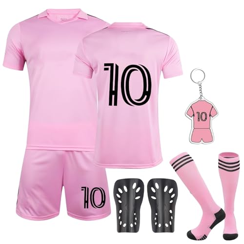 Sidesea Kits de fútbol para niños, camisetas de fútbol, accesorios de entrenamiento, calcetines de fútbol, llavero, camiseta de fútbol para niños y niñas 2023/24, camisetas de fútbol para casa y