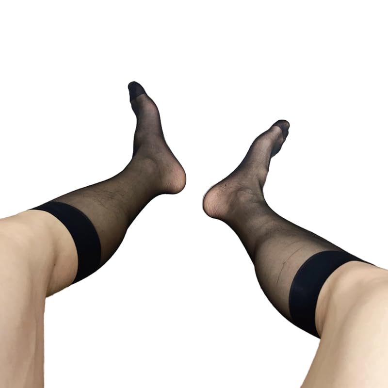 Sexy Mens Sheer Business Suit Formal Thin Breathable Socks Over the Calf Stocking4