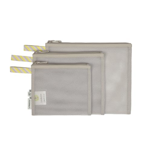 LÄSSIG Wickeltaschen Zubehör Set 3-teilig, Organisations Netztaschen für unterwegs/Mesh Bags Set beige