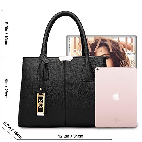 Cocifer XMQB888-BLACK Women Top Handle Satchel Handbags Shoulder Bag Tote Purses Messenger Bags thumb #3