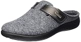 Rohde Damen Pantoffel Hausschuh Klettverschluss Softfilz Bari 6549, Größe:39 EU, Farbe:Grau