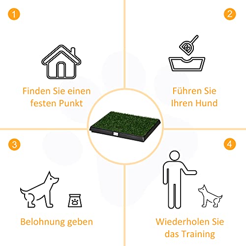 PawHut Welpentoilette Hundetoilette Hundeklo Welpen Hunde WC Kunstgras 51x63cm
