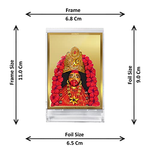 Image of DIVINITI 24K Gold Plated Acrylic Goddess Tara Devi Car Dashboard Idol Frame | Premium Spiritual Gifting Item for Divine Blessings & Positivity | Luxury Religious Decor for Car, Office & Home | 11 X 7