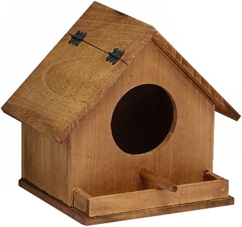 TrekTrack 鳥の巣 野鳥用巣箱寝床 野鳥の餌台 木制 鳥小屋 動物用ハウス 鳥の巣箱 小鳥のツボ巣 ミニ木製の鳥の家 屋外 小動物用 小さ な鳥のためのハンギングバードハウス 家の装飾 親の贈り物 鳥用品 (A)