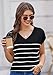 Misakia Women's Sweater Vest Striped Color Pullover Tank Top V Neck Cap Sleeve Lightweight 2025 Casual Clothes White Stripe XXL
