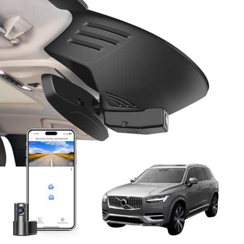 Mangoal Front 4K & Rear 1080P Dash Cam Custom for Volvo XC90 2016 2017 2018 2019 2020 2021 2022 (Model A),T5 T6 T8,Integrated OEM Look,UHD 2160P Video,WiFi & App,Easy to Install,128GB Card