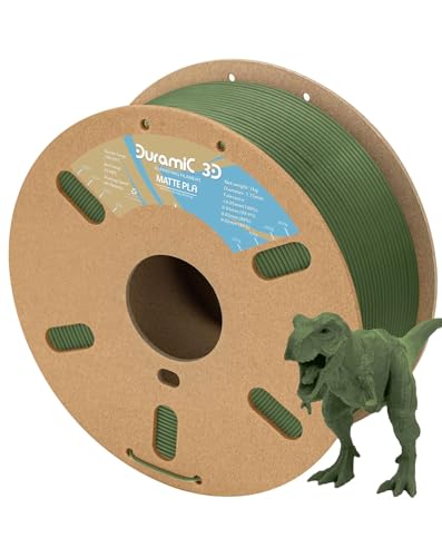 Image of DURAMIC 3D Matte PLA Filament 1.75mm Olive Green, 1kg Cardboard Spool Matte Finish 3D Printer Filament PLA 1.75mm Dimensional Accuracy 99% + /- 0.03 mm, Printing with FDM 3D Printer