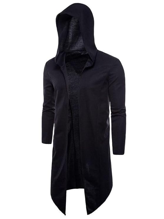 Men Long Hooded Shrug | Full Sleeve Open Front Cardigan Style Jacket for Boys & Men | Casual Streetwear Outerwear