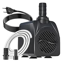 Knifel Springbrunnenpumpe 10W 600L/H Schutz vor überhitzung Funktion Ultra Leise Teichpumpe Wasserpumpen Mit 1,8m Kabel für Brunnen, Hydroponik-Systeme.Tauchpumpe für Aquarien,Durchflussrate.