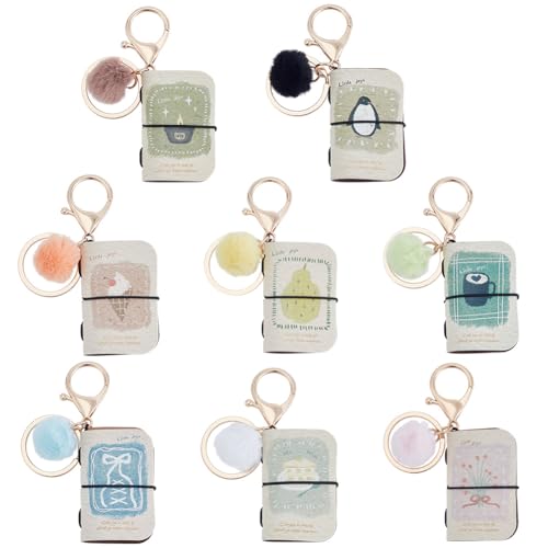 WEBEEDY 8 Styles Mini Tiny Journal Notebook Leather Keychain Diary