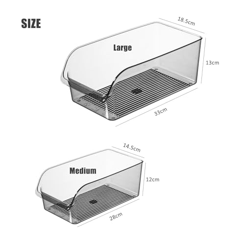 Miniatura 4 de Friendjia 2 Piezas Organizador Para Refrigerador: Cajón Para Verduras De Grado Alimenticio, Organizador Transparente Sin Bpa Para Cocina, Refrigerador Y Otros Organizadores Grande