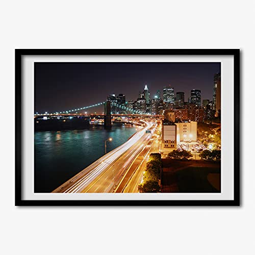 Cadre photo de luxe Nowy Jork de nuit en bois MDF Tulup 70x50 cm