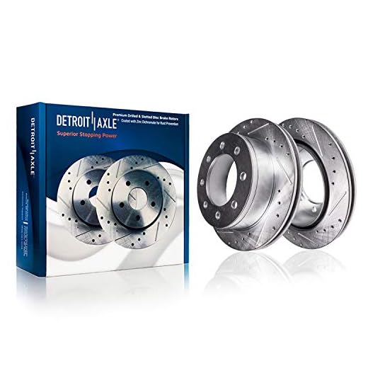 Detroit Axle - 12.99 (330mm) Rear Drilled & Slotted Brake Rotors Replacement for Chevrolet Express Silverado GMC Sierra Yukon XL 2500