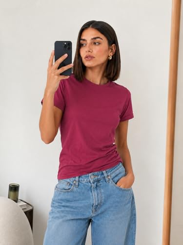 Image of London Hills tops for woman | tshirt for woman | t shirt for womans| tops for women western | western tops for woman's | women t shirt | women tees | gym tshirt for women workout | t shirts Round Neck