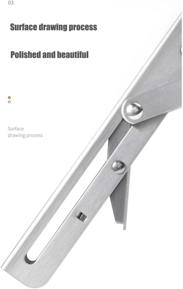 2 Pack Heavy Duty Stainless Steel Folding Shelf Brackets with Extra Sturdy Screw 90 Degree L Shape Floating Wall Mounted Shelves Brackets Space Saving for Table Work Bench