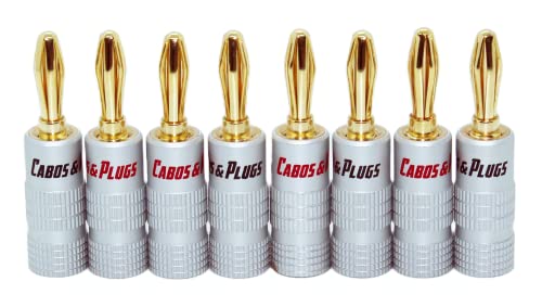 Cabos & Plugs, Pack de Conectores Banana Plugue para Caixas de Som, Speakers, Alto Falantes, Cabo de