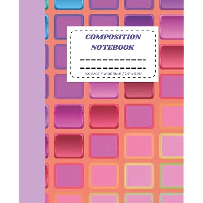 Composition Notebook: Colorful composition notebook for teens, cute wide ruled notebook for Kids, Teens, Girls, Women and Students