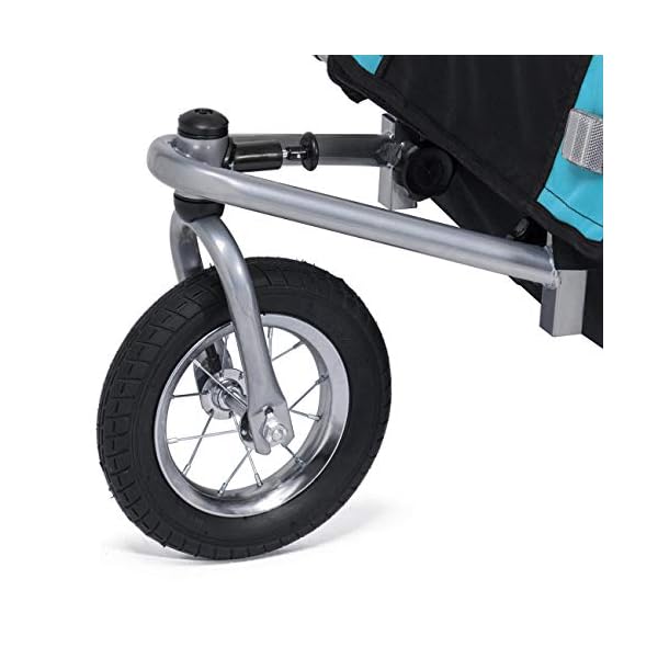SAMAX Fahrradanhänger Jogger 2in1 360° drehbar Kinderanhänger Kinderfahrradanhänger Transportwagen vollgefederte… – Bild 8