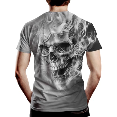 Men's Novelty Skull T-Shirt Vintage Graphic Tee Shirt Short Sleeves2