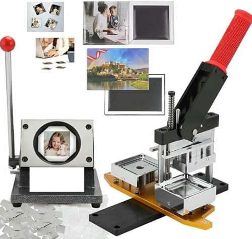 Image of 5 X 5 Cm Square Magnet Making Kit, 50 X 50 Mm Refrigerator Magnet Press, Paper Cutter and 1000 Sets of Materials,Maker+Knife+(Acrylic+Pins)*1000