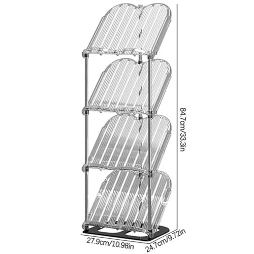 Image of Cortina Shoe Rack Vertical Shoes Racks for Entryway Corner Shoe Storage Organizer for Small Spaces Transparently Tall Slim Shoe Shelf for Front Door Entrance Living Room - 4 Layer