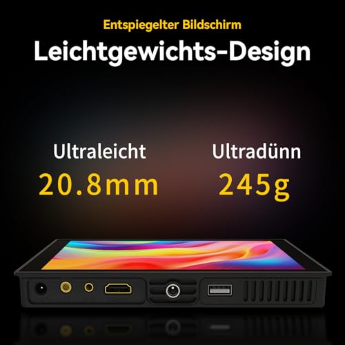 Portkeys HD7T Kamera Feld Monitor 7\ Touchscreen 1000 Nits Helligkeit Monitor mit Schnellwahltasten für DSLR Kamera