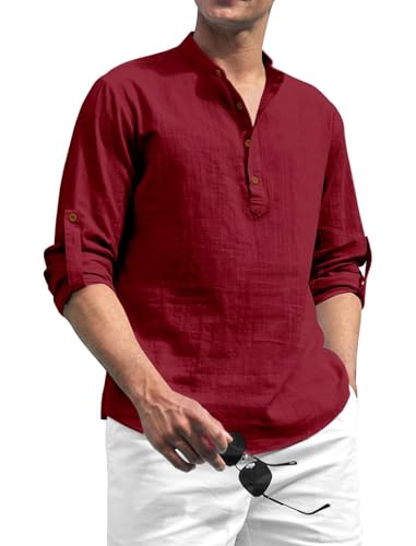Image of Men's Kurta || Chinese Collar Long Sleeves || Short Kurta for Men || for Festival || Function || Occasion Wear Fancy Kurta for || Straight Hip Length Kurtas || Best Gifts for Men