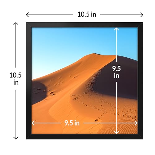 LaVie Home 10x10 Picture Frame for Wall Display, 10x10 Black Picture Frame with HD Plexiglas, 10 x 10 Square Frame 1 Pack, Display Frame for Vertical or Horizontal, Classic Collection