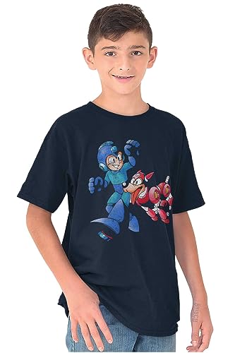 Classic Video Game Mega Man and Rush Crewneck T Shirts Boy Girl4
