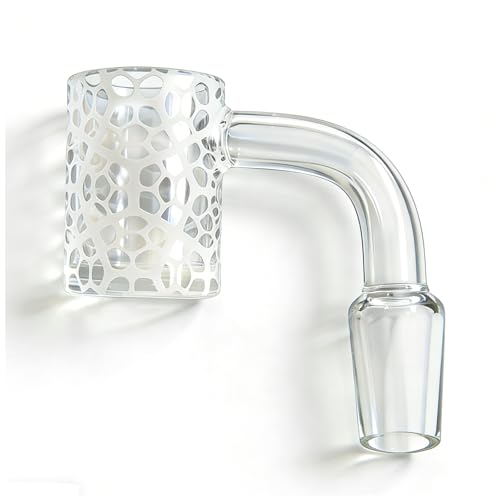 14mm Laboratory Glass Funnel Set, 100% Quartz Materialï¼Œ1-Inch Wide with Right-Angle Buffer Zone for Chemical Filtration (Grid Pattern)