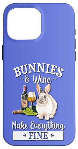 Mens Womens Girls Bunnies & Wine Fine Rabbit Lover �X�}�z�P�[�X iPhone 16 Pro Max �p