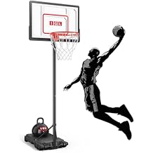IGL Kids Basketball Hoop Outdoor Adjustable, 33 Inch Portable Basketball Goal with PC Backboard, Fillable Base & 40 lb Weight Ball for Backyard & Driveway