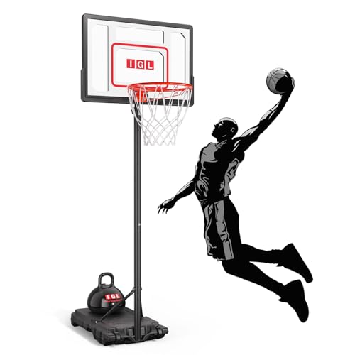 IGL Kids Basketball Hoop Outdoor Adjustable, 33 Inch Portable Basketball