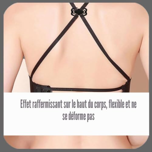 Fc'Noqgn 3Pcs Bretelles de Soutien-Gorge en Plastique avec Attaches antidérapantes, Accessoire idéal pour Les Bretelles de Soutien-Gorge Invisibles Qui soulignent Le Cou et Le décolleté d'une Femme – vue 3