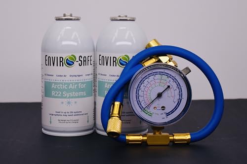 ENVIRO-SAFE Arctic Air Moisture Remover for R22 Systems A/C Booster Additive 2pk-4oz-Charging Gauge