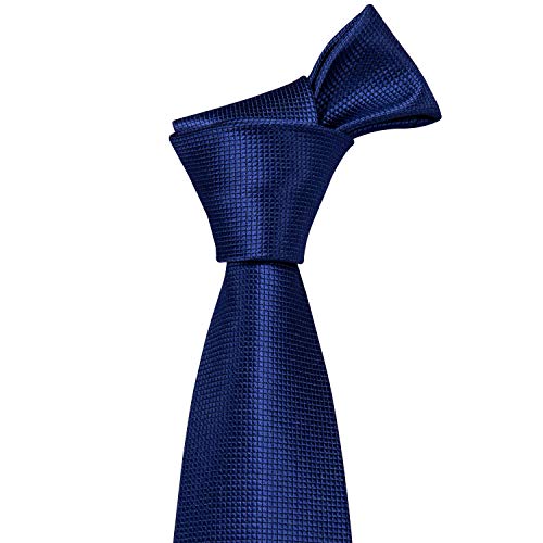 Image of Barry.Wang Plain Men Silk Ties Extra Long Satin Necktie for Wedding Business Handkerchief Cufflinks Set Solid Colors