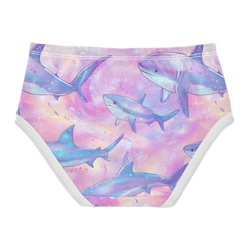 Wusikd Cute Sharks Girls' Underwear Cotton Rainbow Girls Briefs Soft Toddler Underwear 2T2