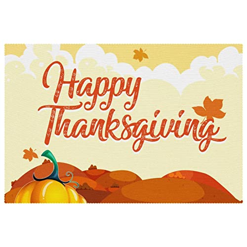 Lot de 6 sets de table Happy Thanksgiving antidérapants 30x45 - 2