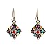 Usstore 1Pair Women Bohemian National Wind Retro Rhinestone Ear Stud Earrings Jewelry Eardrop Gift