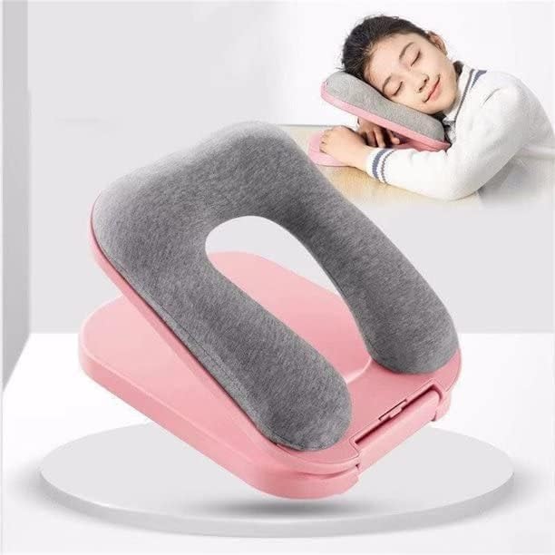 JOYBOOS Folding Nap Pillow for Travel – Foldable Soft Headrest Pillow for Adults, Portable Neck Pillow for Airplane, Table Head Rest Cushion, Easy Carry Travel Sleeping Support-picture-10