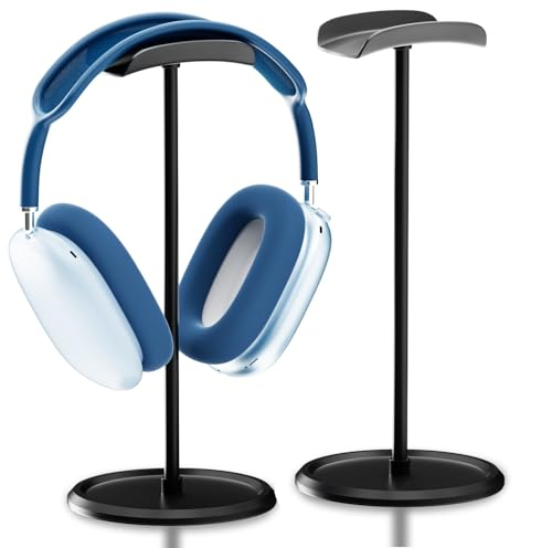 wigmoa CA-4 【1PACK】 Headphone Stand with Storage Tray No Tool Assembly Headset Holder Compatible with AirPods Max, AirPods Pro, Beats, Bose, and Most Gaming Headphones. (Black) - image 1