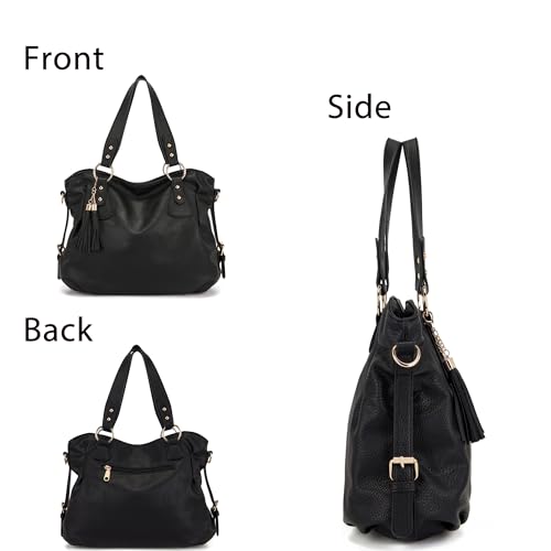 Image of Qiyuer Slouchy Handbag for Women Shoulder Bag Hobo Purse Wallet Set 3pcs