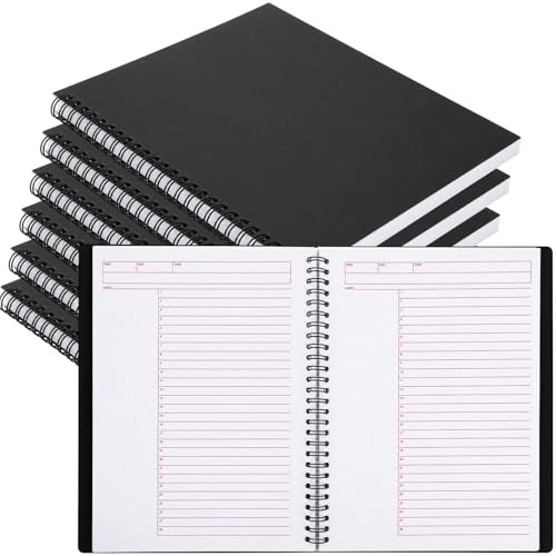 Resurhang 6 Pack Business Notebooks, Action Planner, 7-1/4" x 9-1/2", 80 Sheets, Perforated Pages, Meeting Notebook with Action Sections, Legal Ruled for Work & Planning